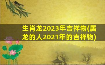 生肖龙2023年吉祥物(属龙的人2021年的吉祥物)