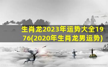 生肖龙2023年运势大全1976(2020年生肖龙男运势)
