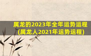 属龙的2023年全年运势运程(属龙人2021年运势运程)