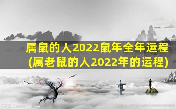属鼠的人2022鼠年全年运程(属老鼠的人2022年的运程)