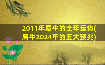 2011年属牛的全年运势(属牛2024年的五大预兆)