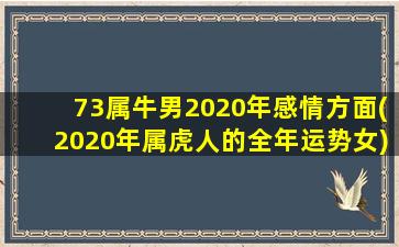 73属牛男2020年感情方面(