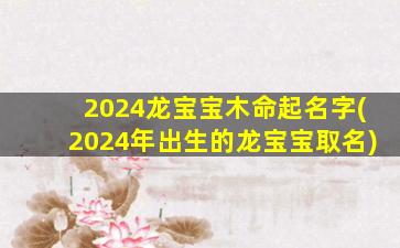 2024龙宝宝木命起名字(2024年出生的龙宝宝取名)
