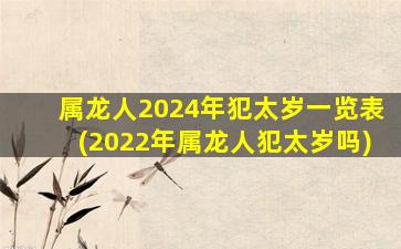 属龙人2024年犯太岁一览表(2022年属龙人犯太岁吗)