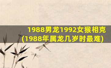 1988男龙1992女猴相克(1988年