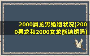 2000属龙男婚姻状况(200