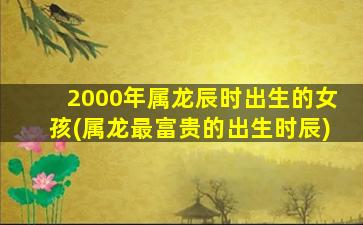 <strong>2000年属龙辰时出生的女</strong>