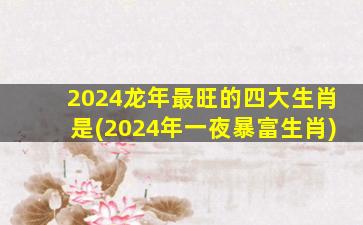 2024龙年最旺的四大生肖是(2024年一夜暴富生肖)