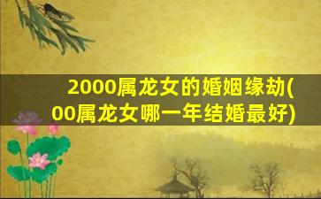 <strong>2000属龙女的婚姻缘劫(</strong>