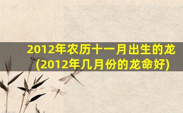 2012年农历十一月出生的龙
