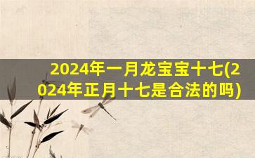 2024年一月龙宝宝十七(2024年正月十七是合法的吗)