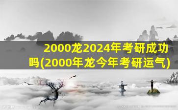 2000龙2024年考研成功吗