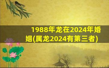 1988年龙在2024年婚姻(属龙2024有第三者)