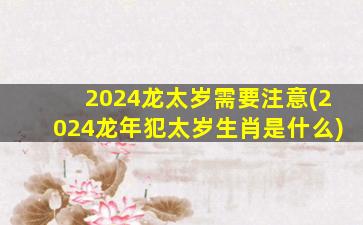 2024龙太岁需要注意(202