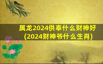 属龙2024供奉什么财神好(2024财神爷什么生肖)
